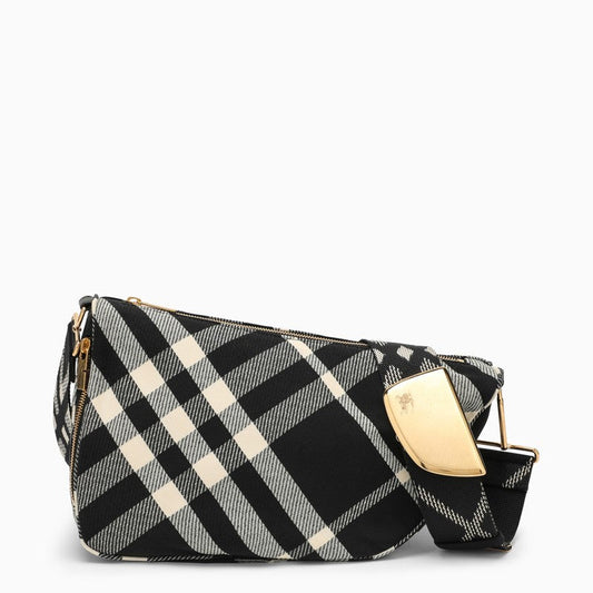 Burberry Shield Medium Bag With Black/Calico Check Pattern Women