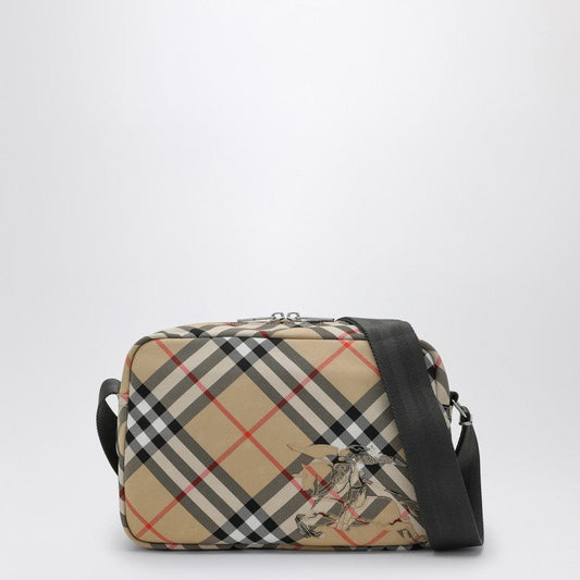 Burberry Check Patterned Beige Shoulder Bag Men