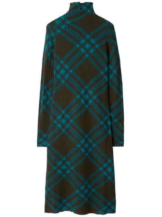 BURBERRY Slim Fit Check Pattern Dress