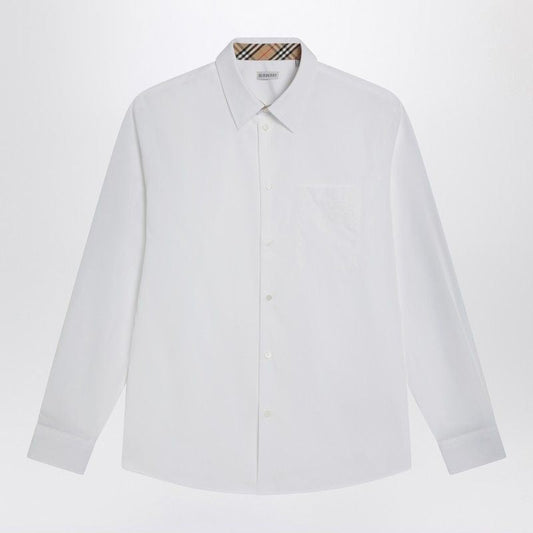 BURBERRY Cotton Poplin Shirt for Men with Equestrian Design and Check Print Details