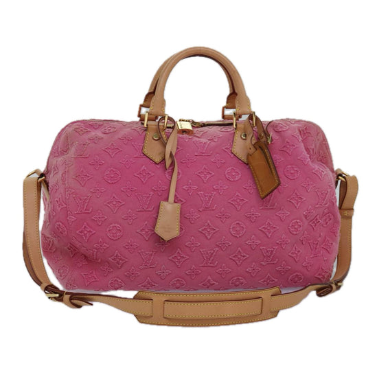 LOUIS VUITTON Monogram Stone Speedy Bandouliere 35 Bag Rose M40831 82931A