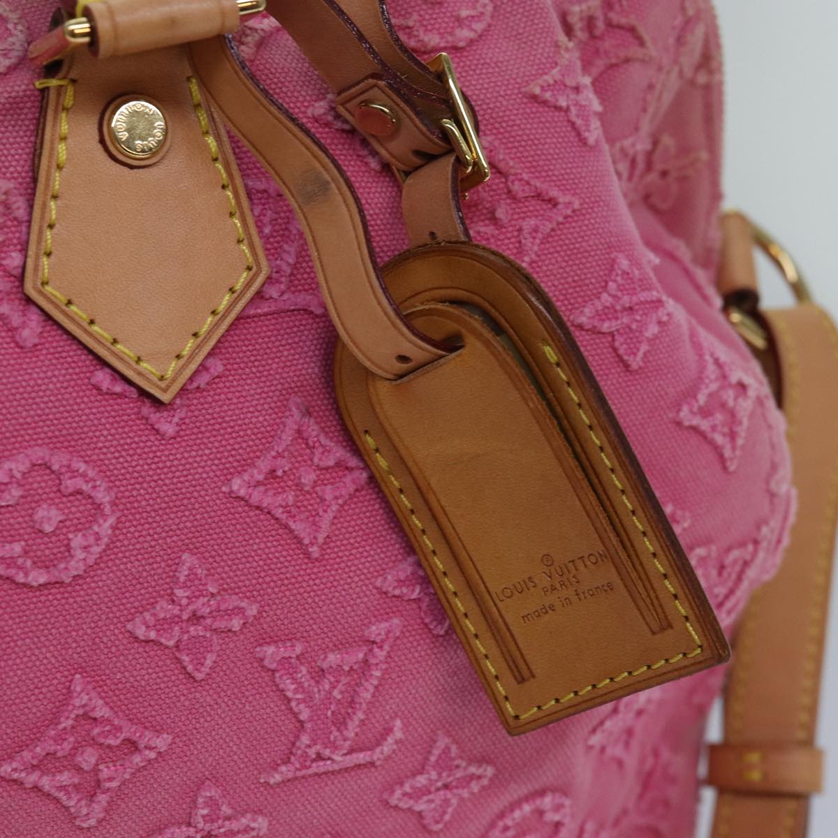 LOUIS VUITTON Monogram Stone Speedy Bandouliere 35 Bag Rose M40831 82931A