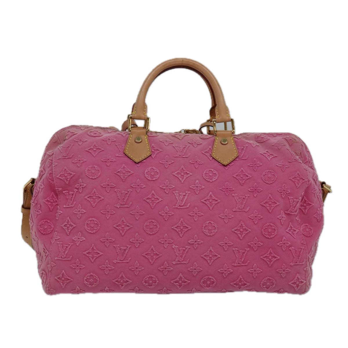LOUIS VUITTON Monogram Stone Speedy Bandouliere 35 Bag Rose M40831 82931A