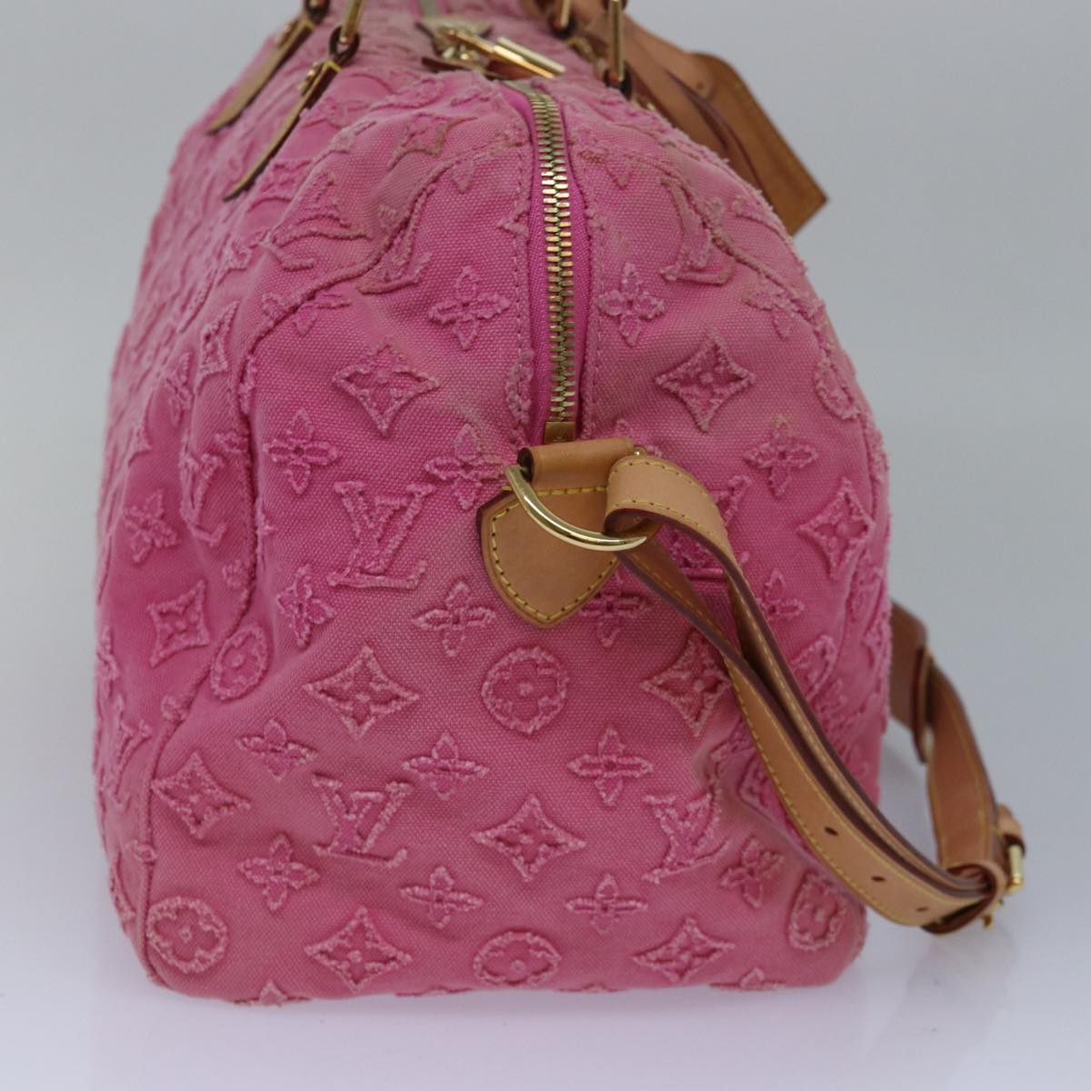 LOUIS VUITTON Monogram Stone Speedy Bandouliere 35 Bag Rose M40831 82931A