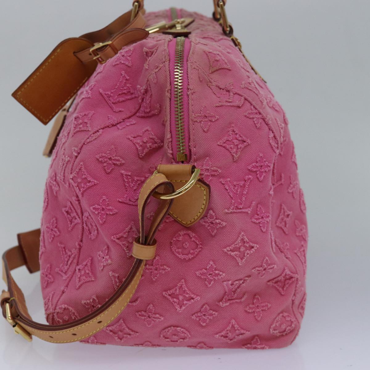 LOUIS VUITTON Monogram Stone Speedy Bandouliere 35 Bag Rose M40831 82931A