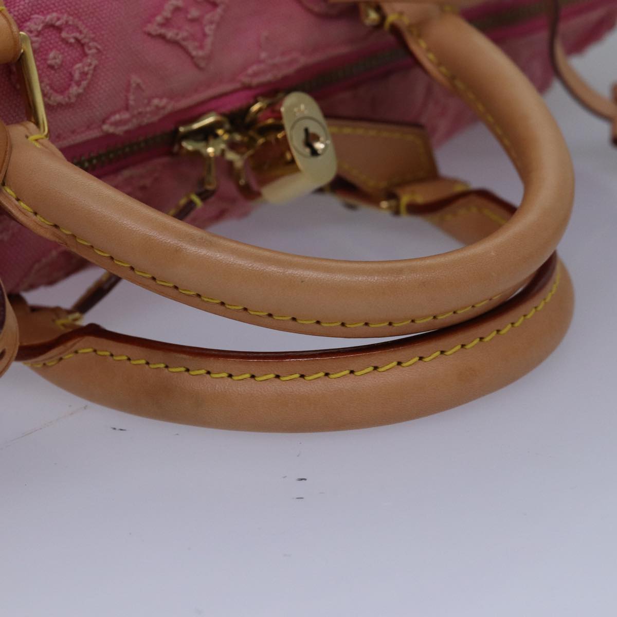 LOUIS VUITTON Monogram Stone Speedy Bandouliere 35 Bag Rose M40831 82931A