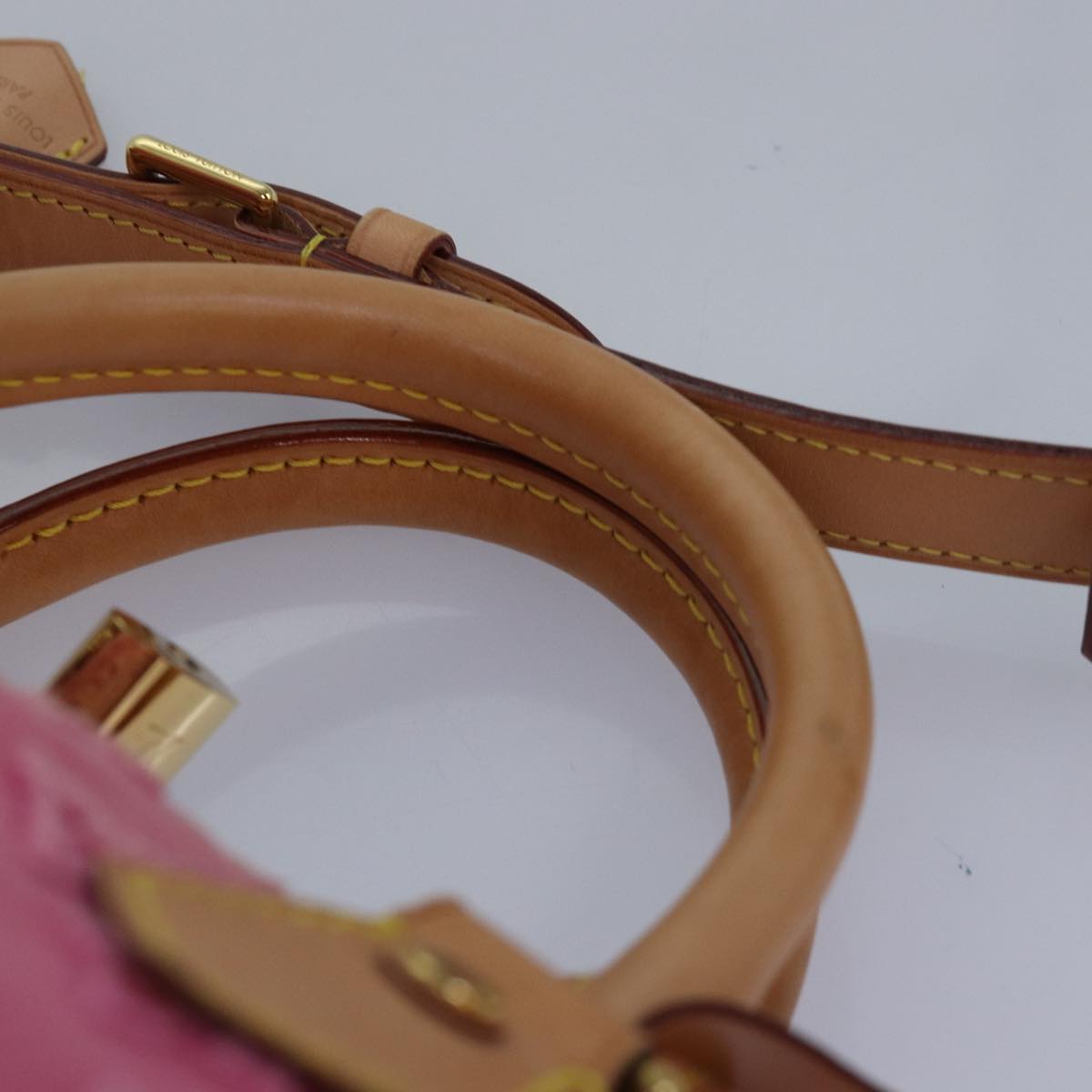 LOUIS VUITTON Monogram Stone Speedy Bandouliere 35 Bag Rose M40831 82931A