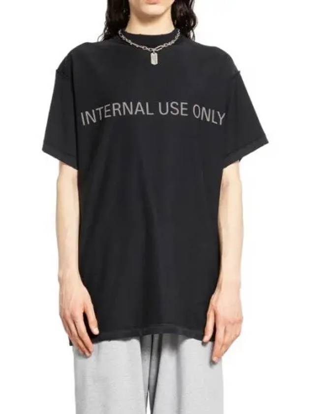 Balenciaga Inside Out Oversized Distressed Short Sleeve T-Shirt Black