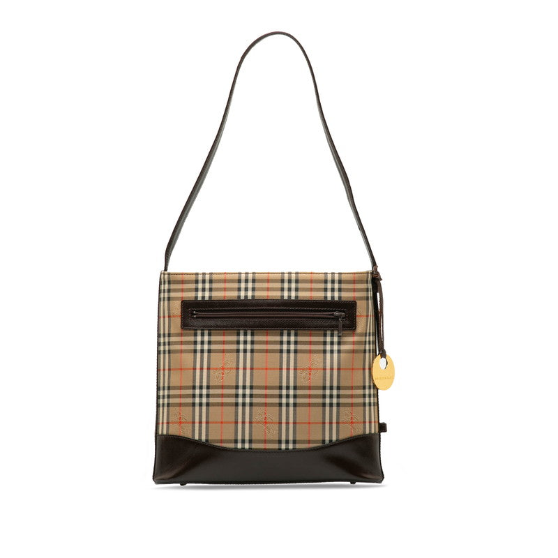 Burberry Nova Check Handbag Beige Brown Canvas Leather