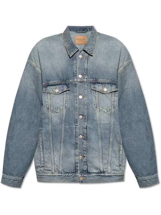 Balenciaga Oversized Fit Denim Jacket Blue
