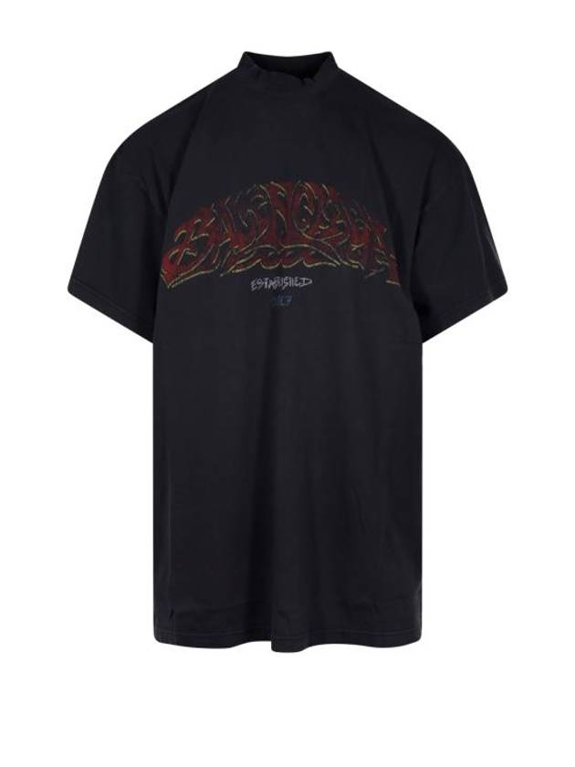 Balenciaga Offshore Oversized Short Sleeve T-Shirt Black Faded
