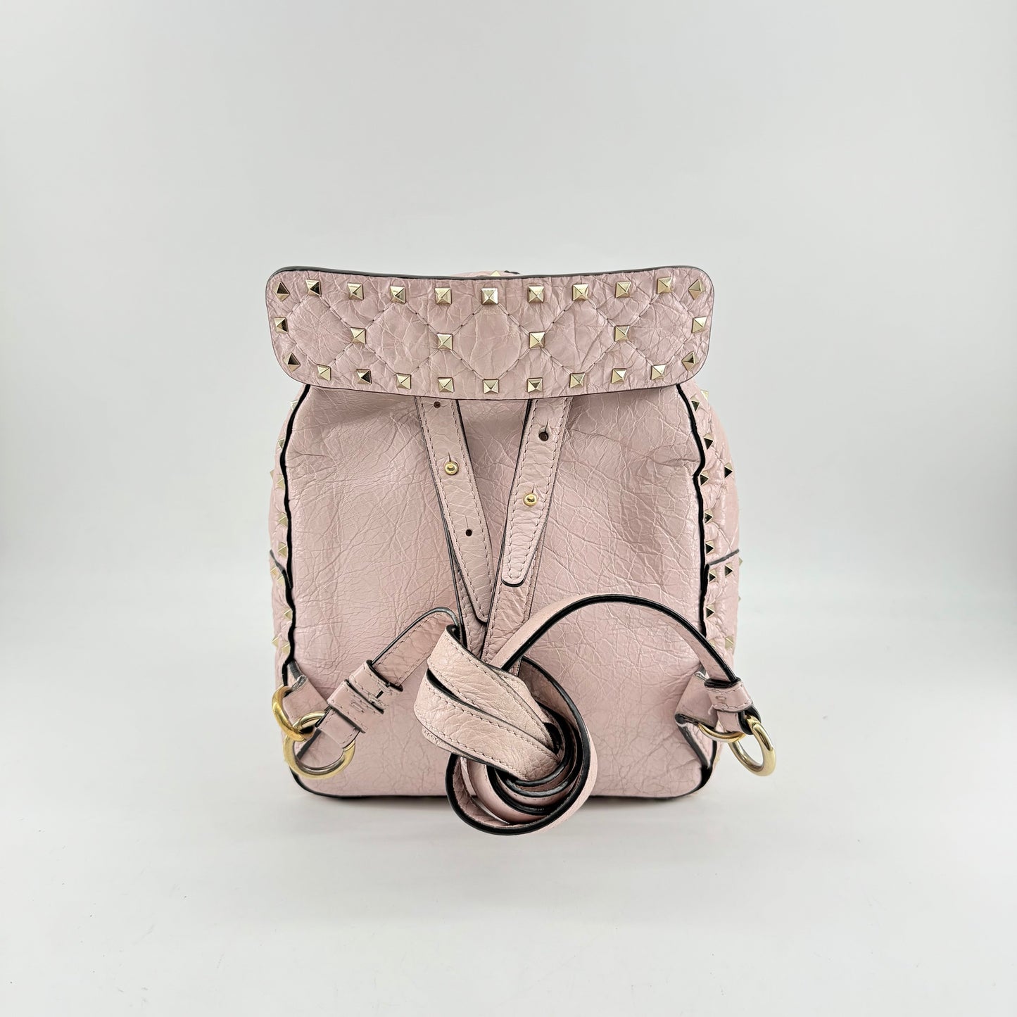 VALENTINO GARAVANI Nappa Quilted Mini Rockstud Spike Backpack Poudre