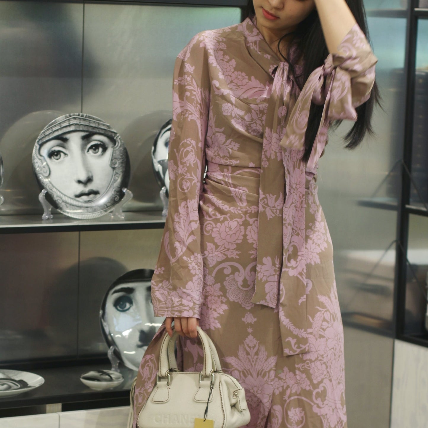 Acne studios 100% silk floral dress