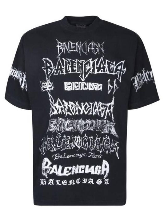 Balenciaga DIY Metal Cotton Short Sleeve T-Shirt Black