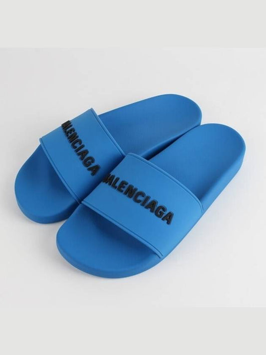 Balenciaga logo slippers blue 40 250