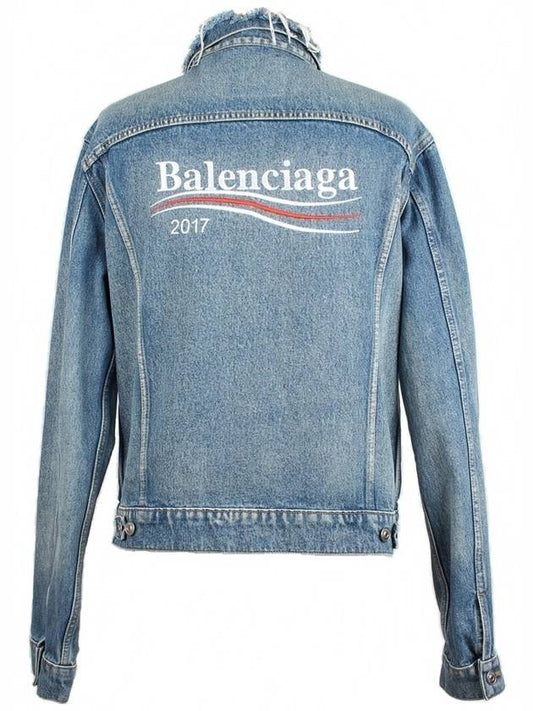 Balenciaga wave logo denim jacket 46