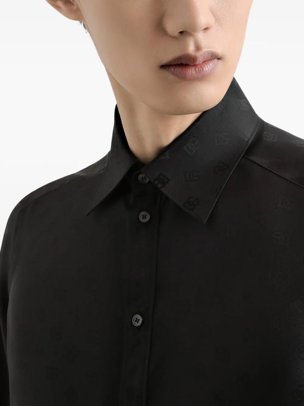 Dolce & Gabbana Men Monogram Silk Shirt