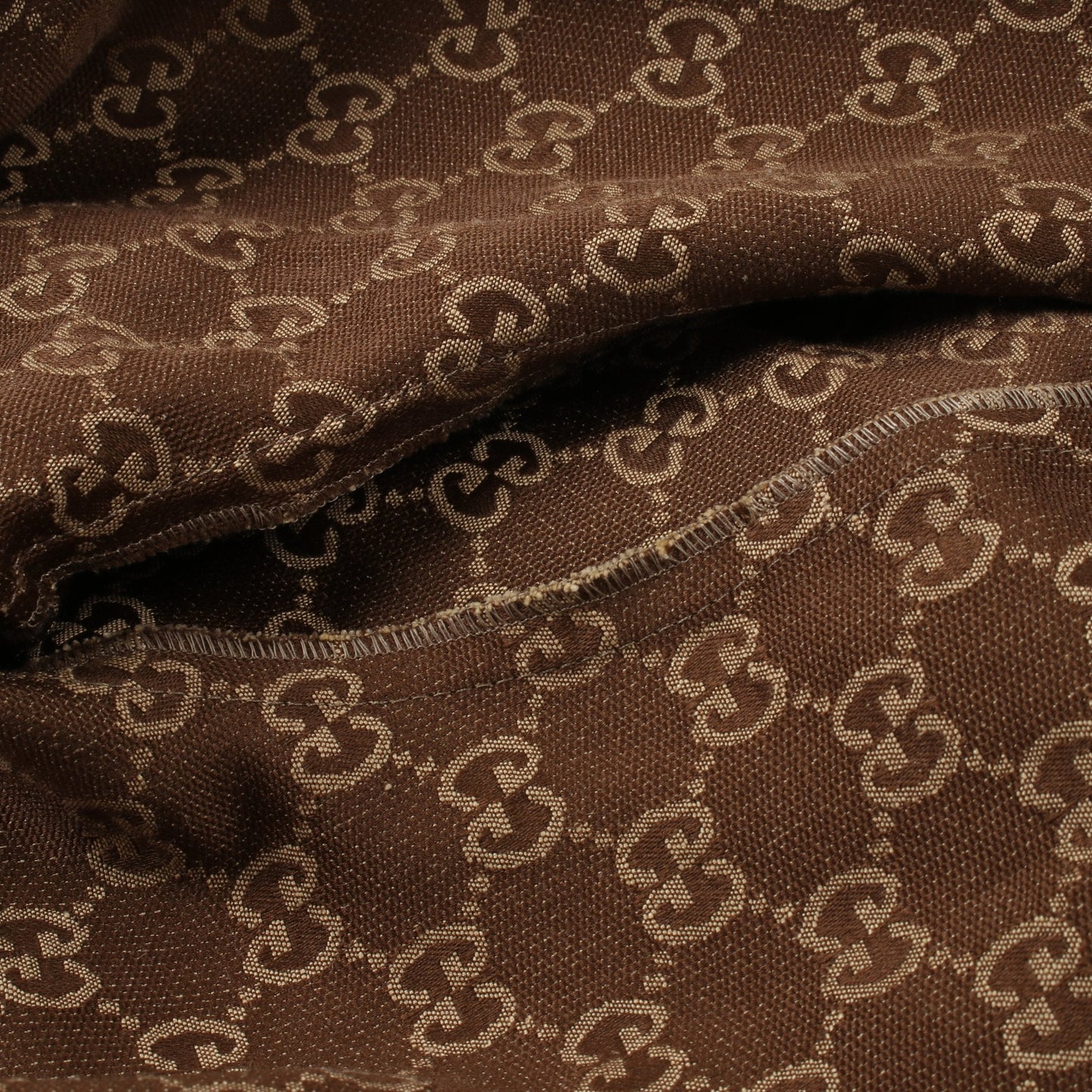 GUCCI GG canvas Shirt Short sleeve Linen Beige Brown