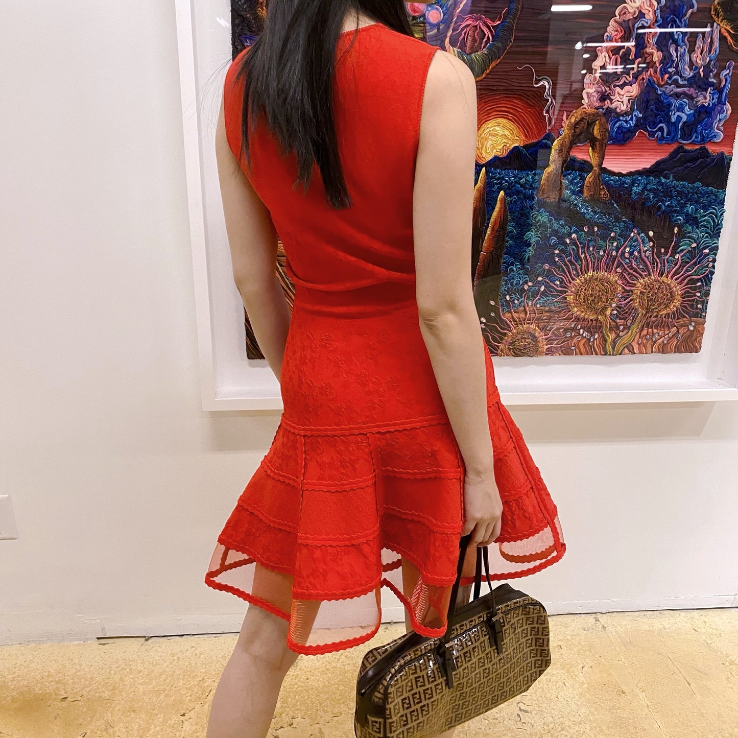 Alexander McQueen Long Red Skirt TWS