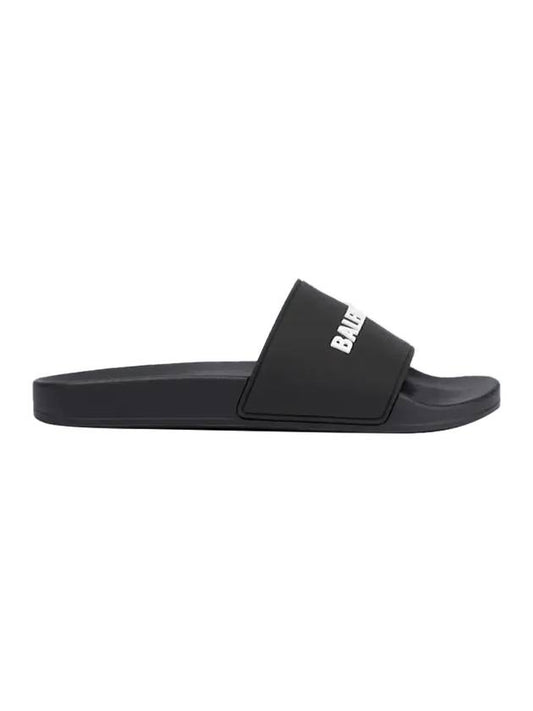 Balenciaga Men's Logo Full Slippers Black