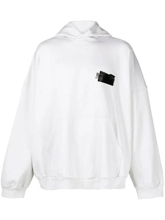 Balenciaga Logo Tape Hoodie White