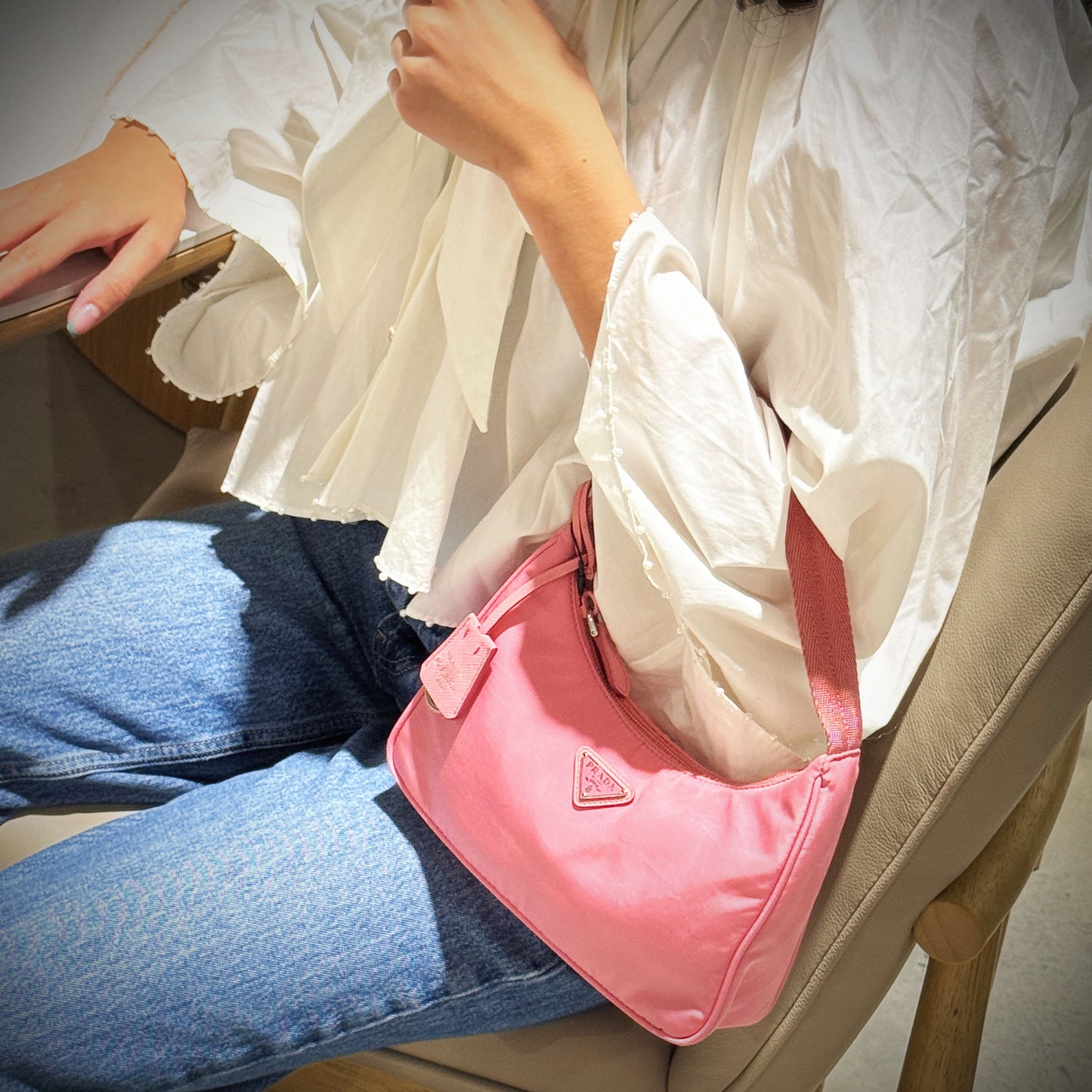 Prada RE-Edition 2000 Pink Nylon hobo TWS