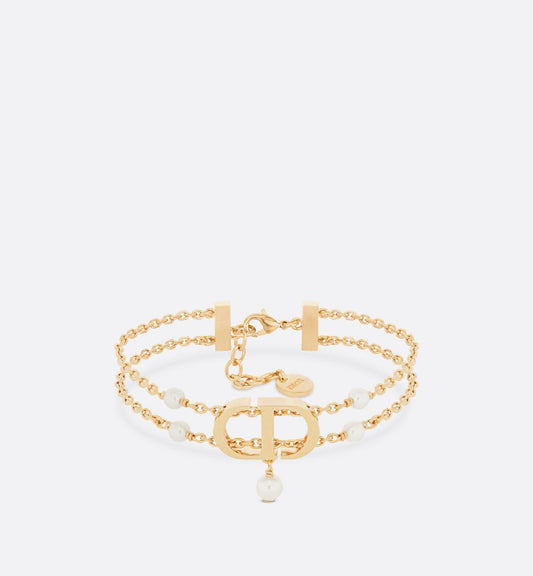 30 Montaigne Passage Bracelet Gold Finish Metal And White Resin Pearls