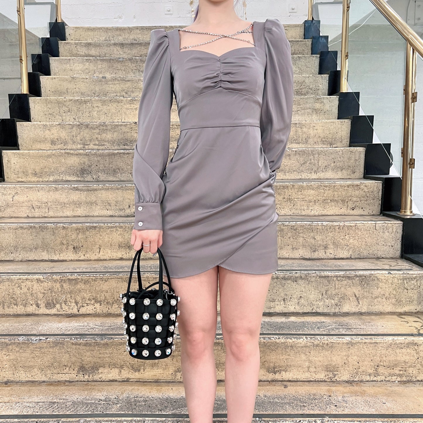 Alexander Wang Leather Crystal Roxy Mini Bucket bag