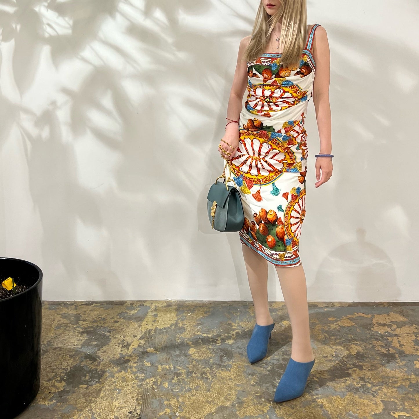 Dolce & Gabbana fruit series fold sleeveless dress