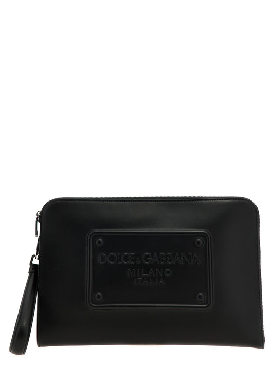 Dolce & Gabbana Men Large Plaque Pouch
