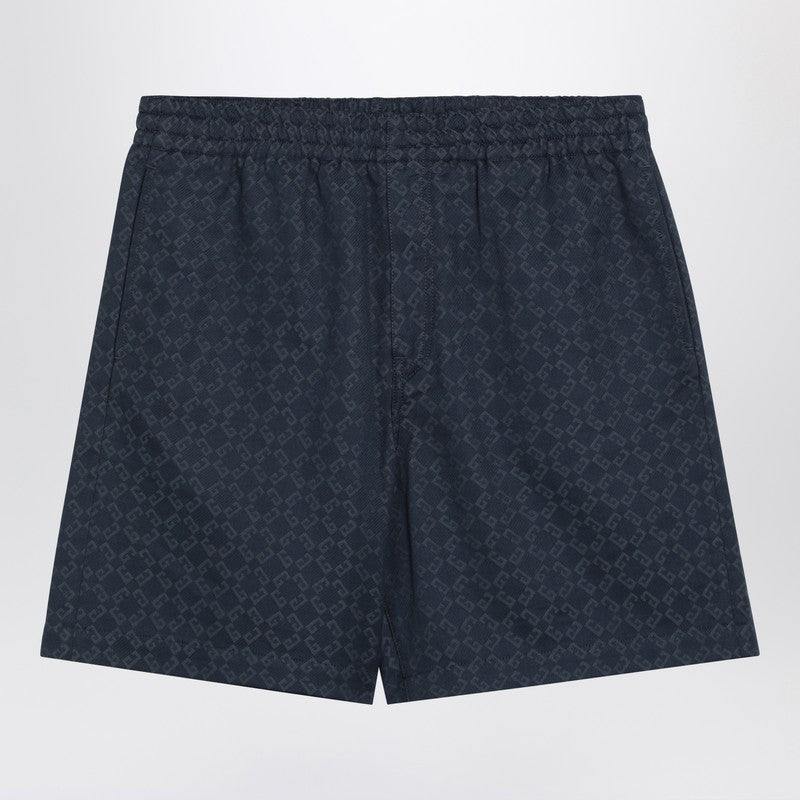Givenchy Grey/Blue Shorts With 4G Logo Print Men