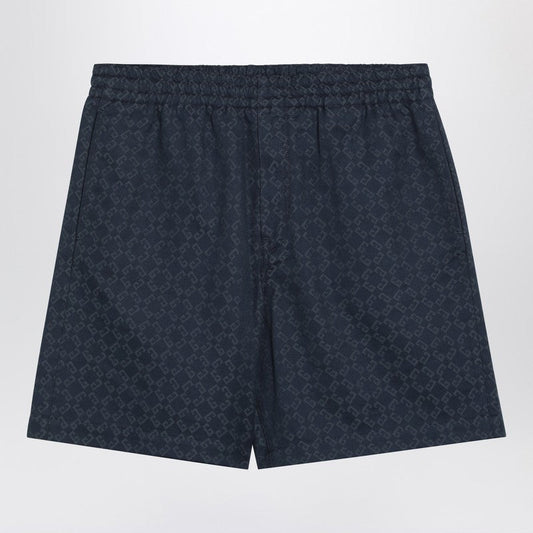 Givenchy Grey/Blue Shorts With 4G Logo Print Men