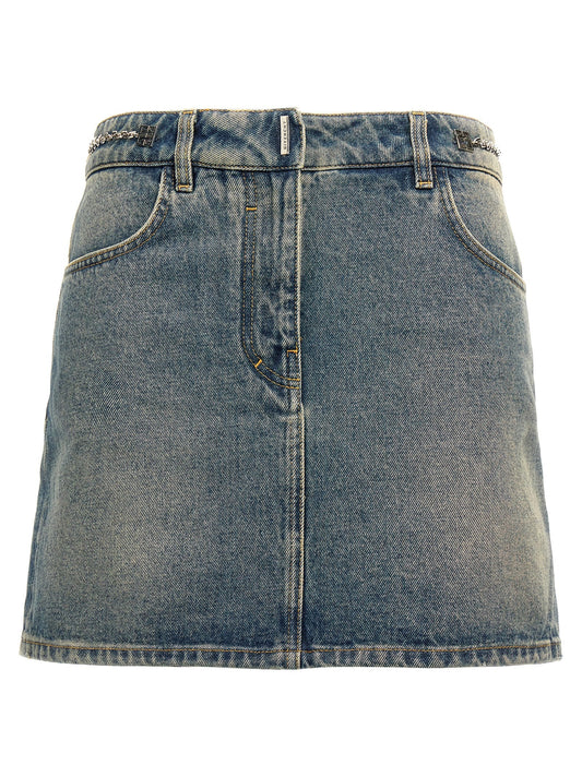 Givenchy Women Denim Mini Skirt