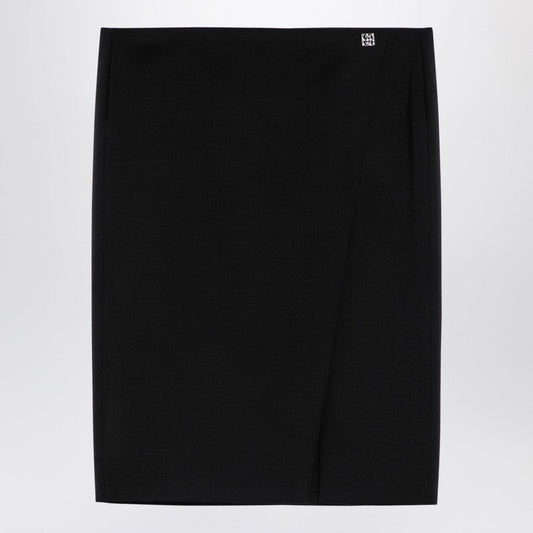 Givenchy Black Wool Skirt With Metal Button 4G Women