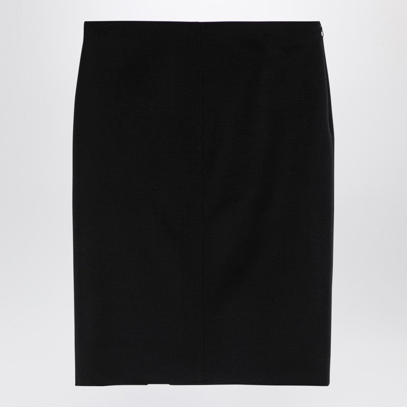 Givenchy Black Wool Skirt With Metal Button 4G Women