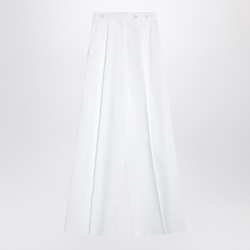 Givenchy White Pleated Cotton Trousers Women