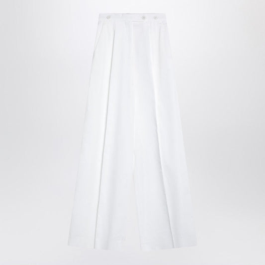 Givenchy White Pleated Cotton Trousers Women
