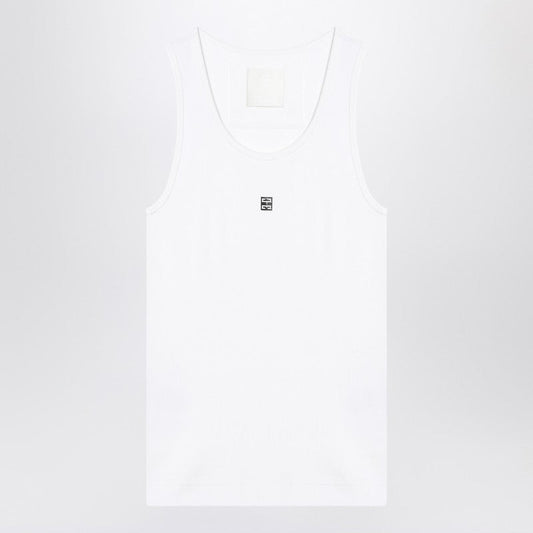 Givenchy White Cotton Tank Top With Logo Women