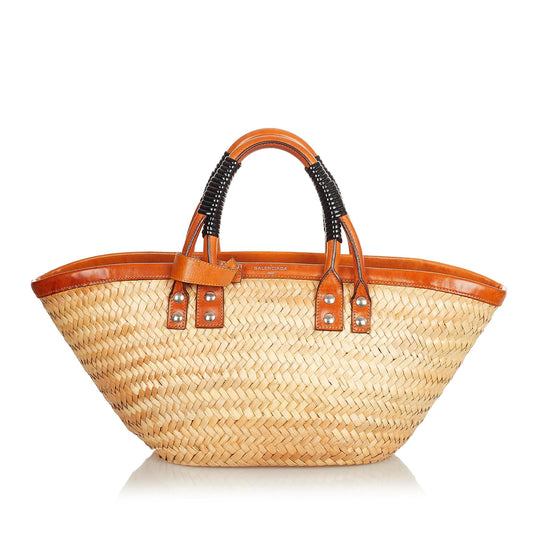 Balenciaga Bistrot Panier Straw Tote Bag (SHG-26428)