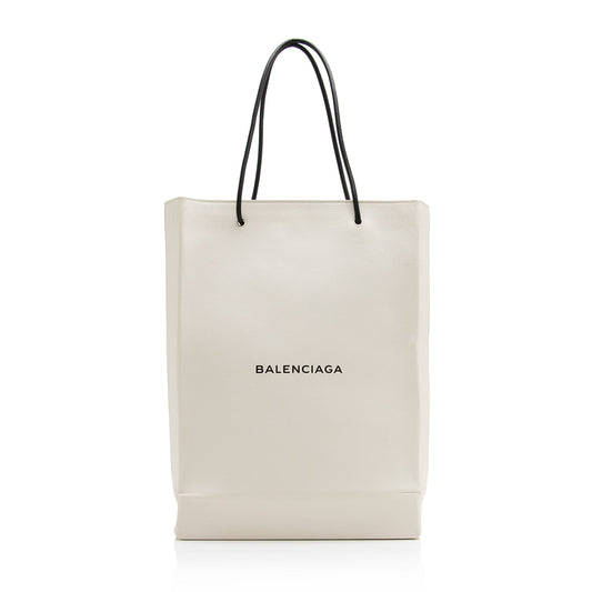 Balenciaga Calfskin Logo Medium N/S Shopper Tote (SHF-23791)