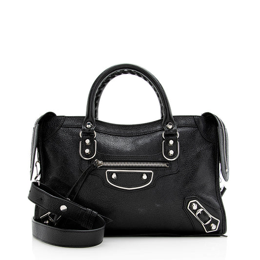 Balenciaga Chevre Metallic Edge City Small Satchel (SHF-21084)