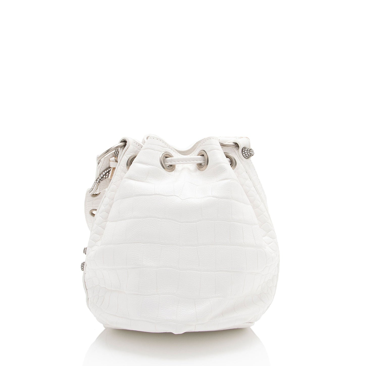 Balenciaga Croc Embossed Crystal Le Cagole XS Bucket Bag (SHF-ACwqpb)