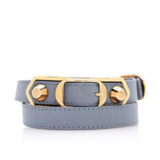 Balenciaga Lambskin Giant Wrap Double Tour Bracelet - Size S - FINAL SALE (SHF-18876)