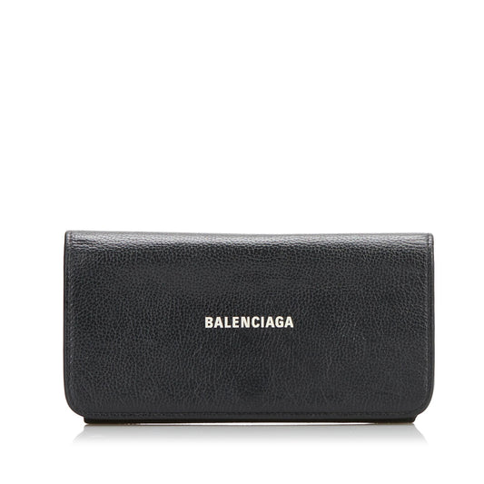 Balenciaga Logo Print Leather Long Wallet (SHG-35274)