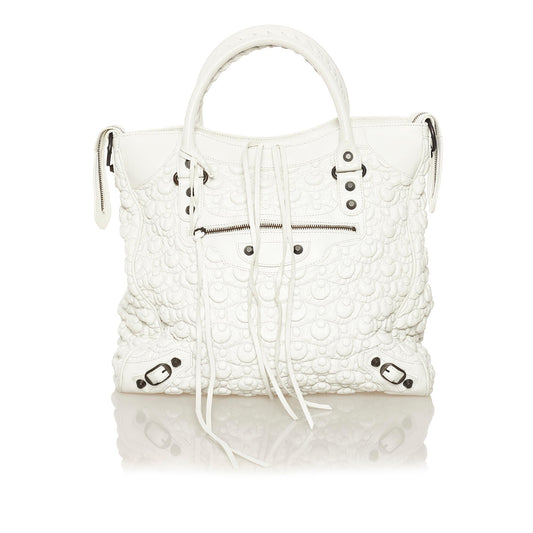 Balenciaga Motocross Classic City Matelasse Leather Handbag (SHG-34341)