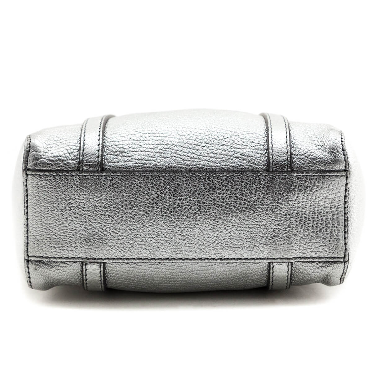 Balenciaga Argent Metallic Goatskin Logo XXS Everyday Tote