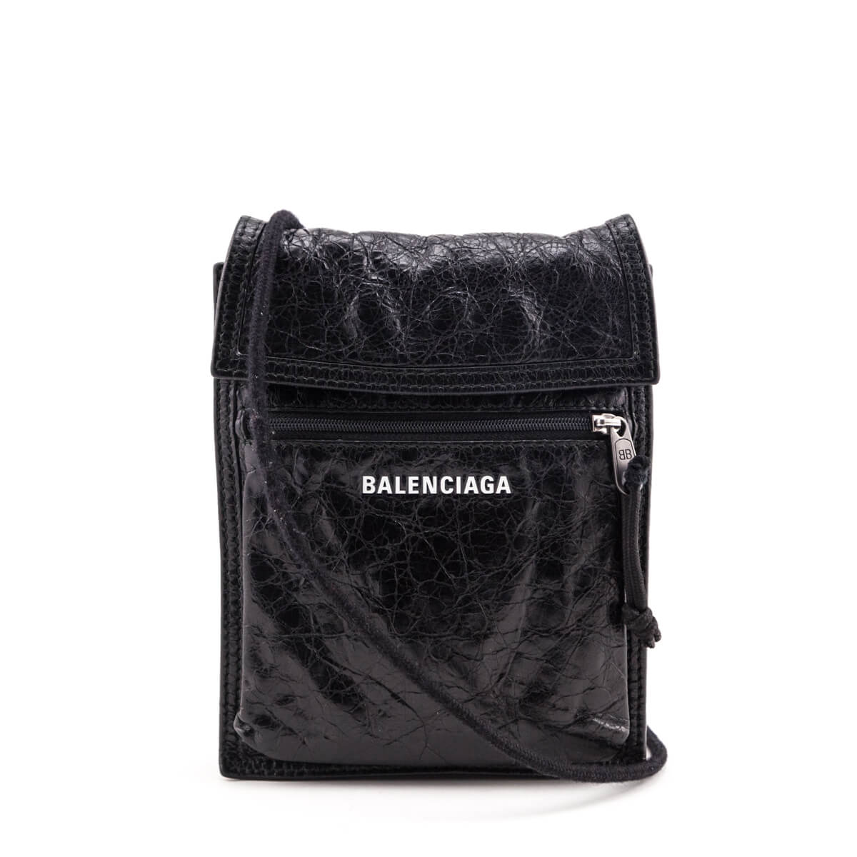 Balenciaga Black Agneau Explorer Crossbody Pouch