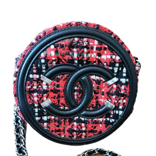 CHANEL- Round Tweeted Crossbody