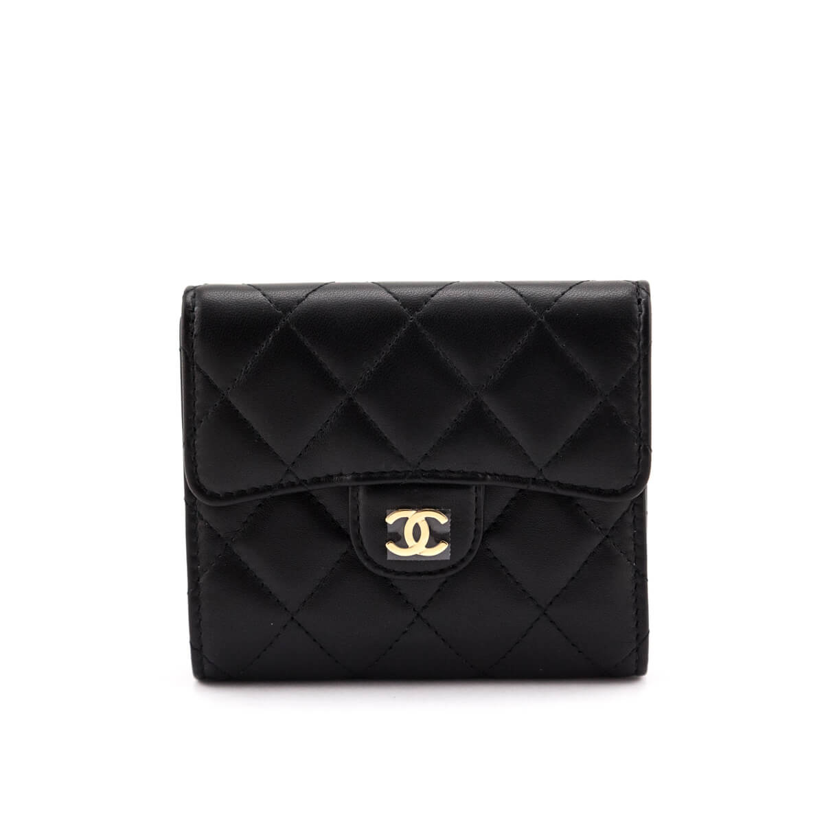 Chanel Black Lambskin Classic Small Flap Wallet