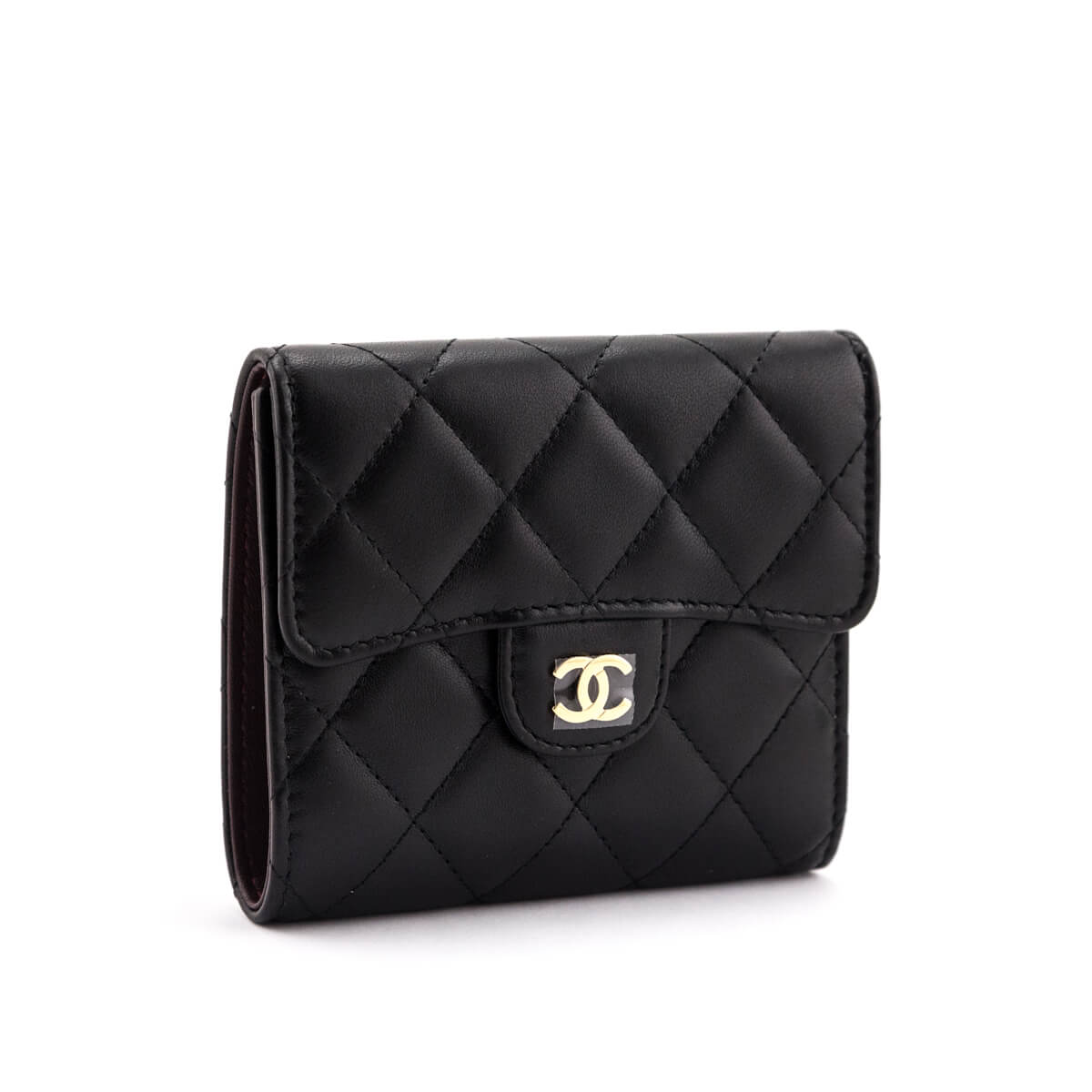 Chanel Black Lambskin Classic Small Flap Wallet